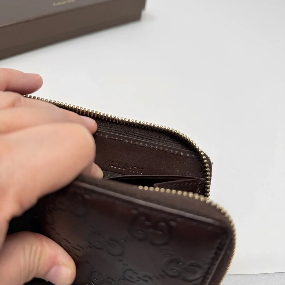 Gucci Dark Brown Guccissima Leather Zip Around Wallet with Box - Picture 3 of 12